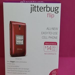 Jitterbug flip phone. Red